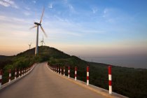 Wind turbines in hillside landscape — Stock Photo