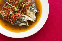 Chinois chili poisson tête repas — Photo de stock