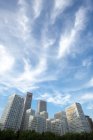 Low angle view of downtown buildings in Beijing, China — Stock Photo