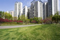 Residential buildings and green area in Beijing, China — Stock Photo