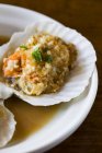 Китайський тушкованою Морський гребінець блюдо, великим планом — стокове фото