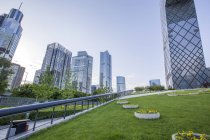 Modern buildings and green area in Beijing, China — Stock Photo