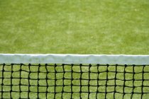 Тенісна сітка на фоні зеленої трави — стокове фото