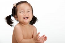 Studio shot of a happy Chinese baby girl — Stock Photo