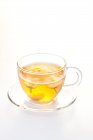 Cup of jasmine tea isolated on white background — Stock Photo