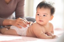 Close up portrait of cute small baby girl — Stock Photo