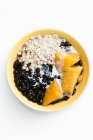Sweet food bowl with tapioca, top view — Stock Photo