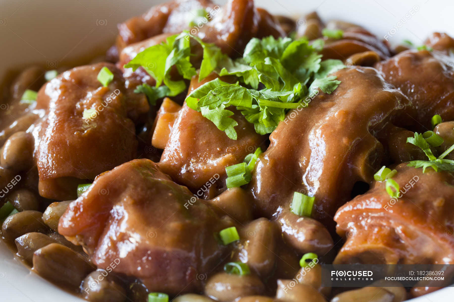 Traditional chinese braised pork with brown sauce — pork hock, pork