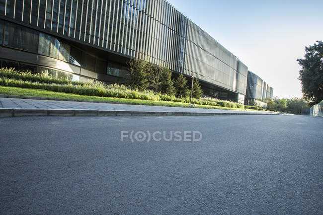 Urban scene of Beijing contemporary building and road — Stock Photo