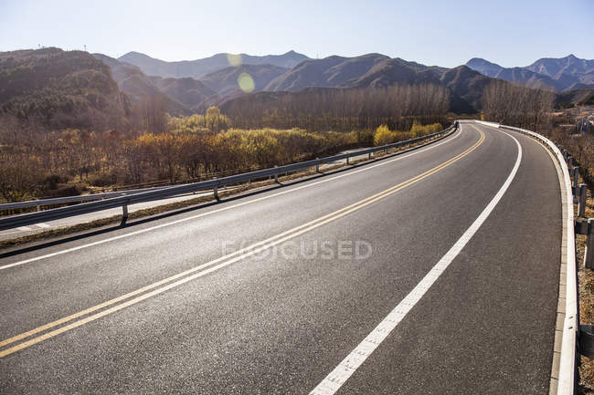Scenic view of rural road in China — Stock Photo