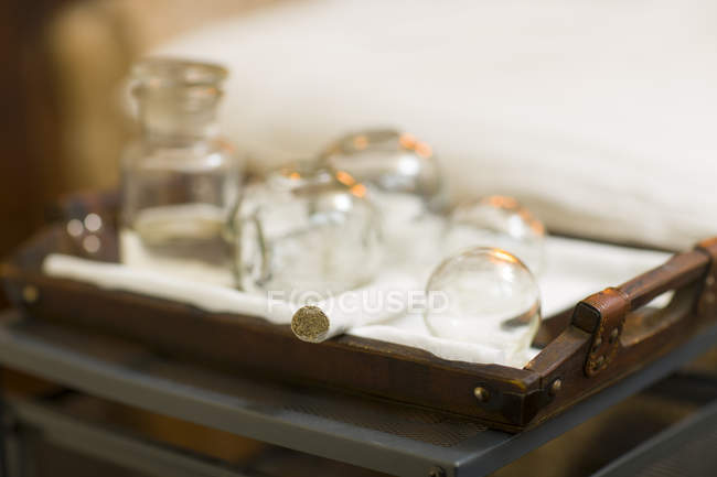 Close-up view of vacuum cupping set — Stock Photo