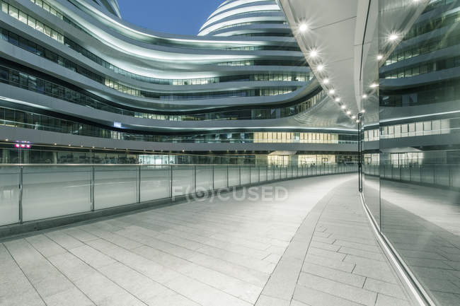 Partial view of contemporary skyscraper building in Beijing, China — Stock Photo