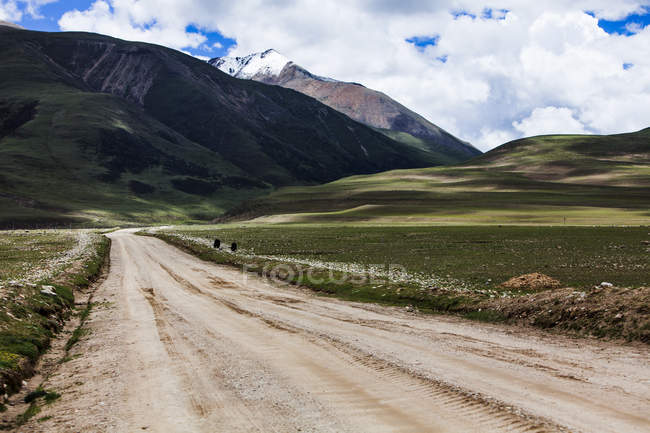Camino del país en el Tíbet, China - foto de stock