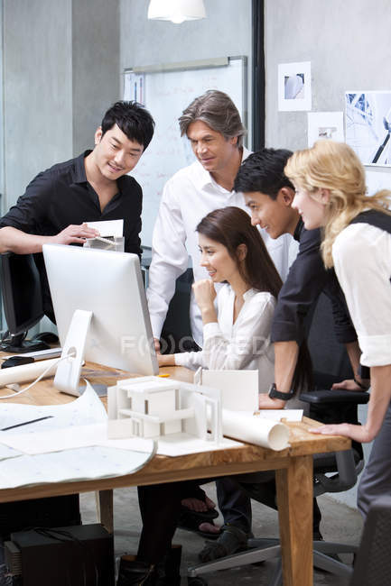 Team of architects working in office — Stock Photo