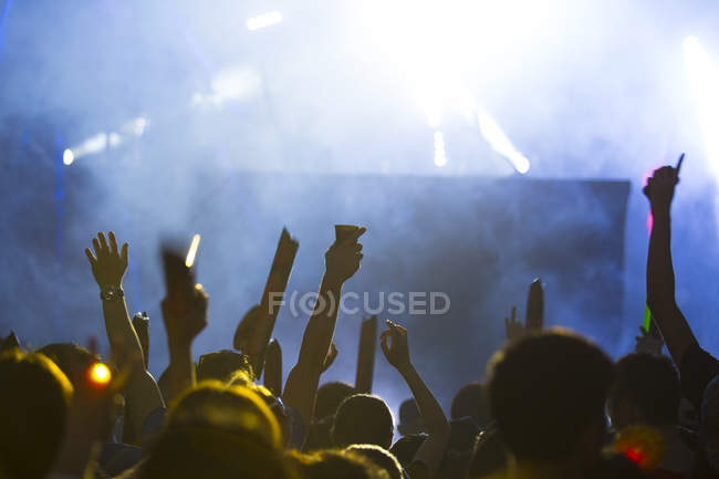 Люди зі зброєю розважаються на музичному фестивалі — стокове фото