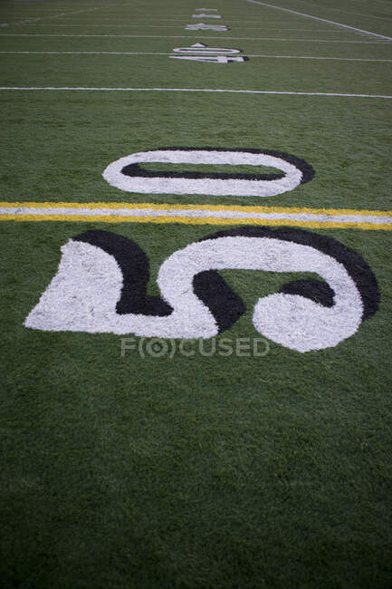The 50 yard line, football concepts — Stock Photo