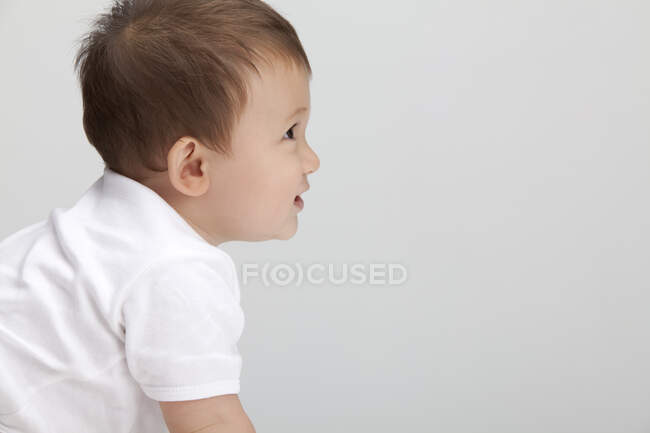 Profile shot of a cute Chinese baby boy — Stock Photo