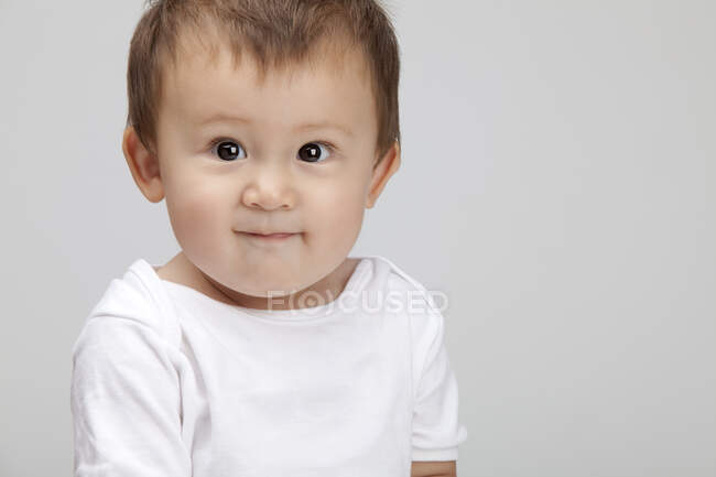 Studio shot of a cute Chinese baby boy — Stock Photo