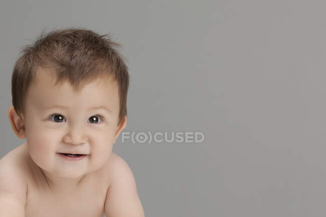 Studio shot of a cute Chinese baby boy — Stock Photo