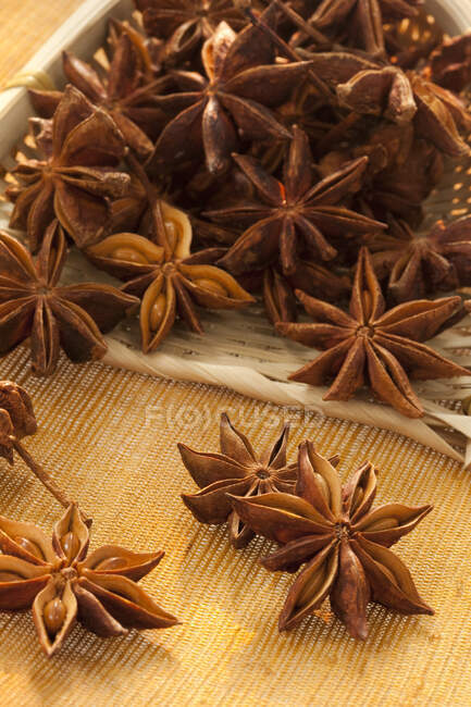 Close up shot of Star Anise pile — Stock Photo