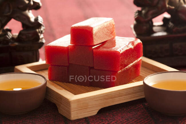 Traditionelle chinesische Spezialität Weißdorngelee — Stockfoto