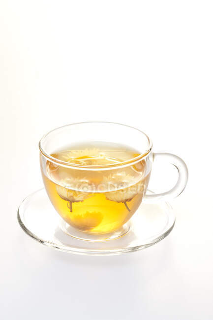 Cup of jasmine tea isolated on white background — Stock Photo