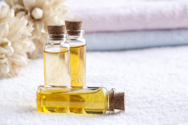 Essential oil in vials — Stock Photo