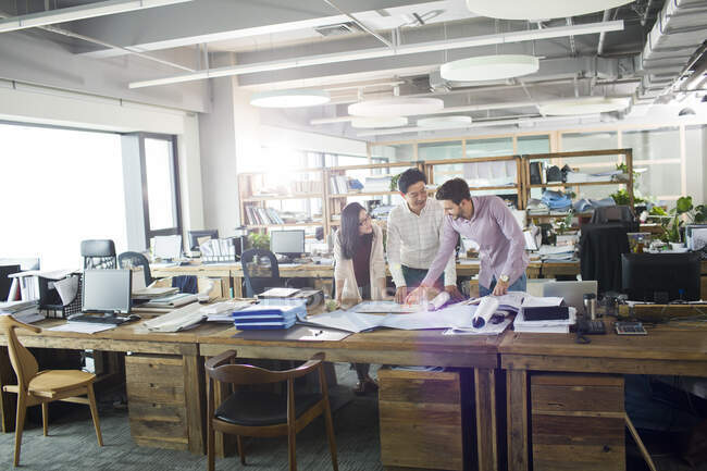Architects working in the office — Stock Photo