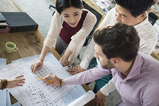Architects working in the office — Stock Photo