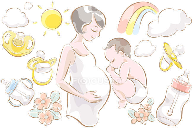 Mujer embarazada esperando concepto de bebé - foto de stock
