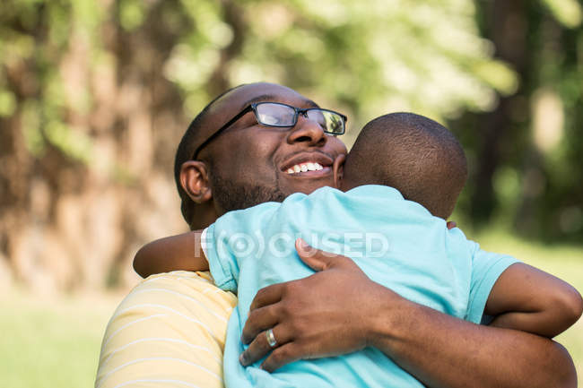 African American father and son — Stock Photo