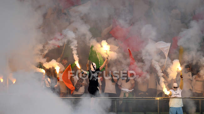 Legia Warschau Fußballfans. — Stockfoto