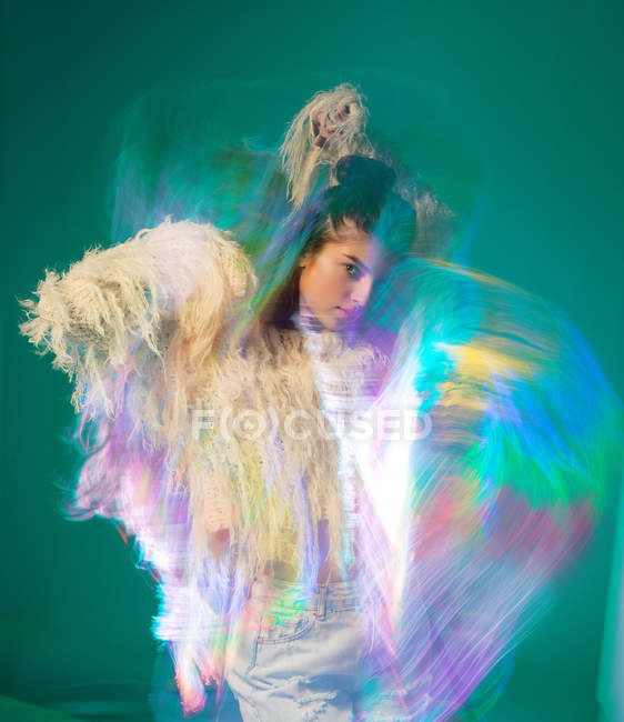 Art fashion portrait abstract color background — Stock Photo