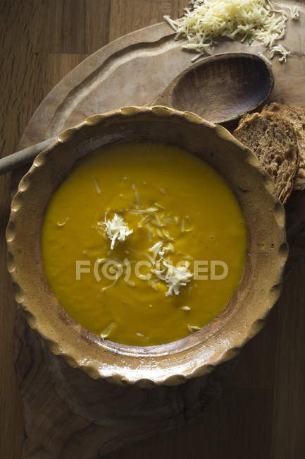 Ariel view of soup — Stock Photo