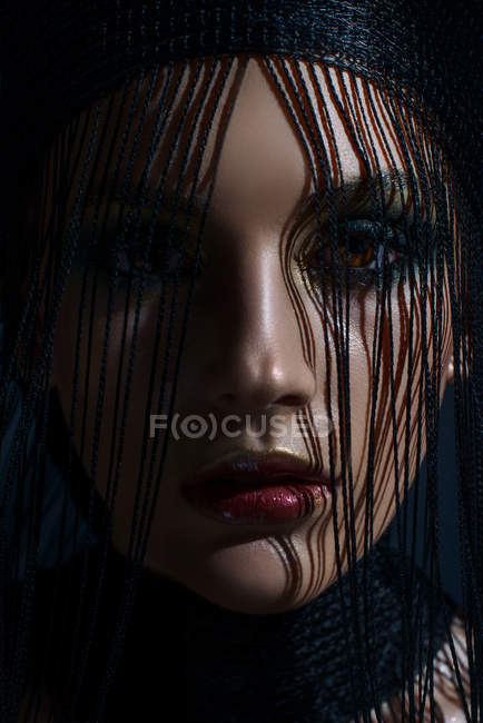 Portrait of woman with fashion makeup and hairstyle — Stock Photo
