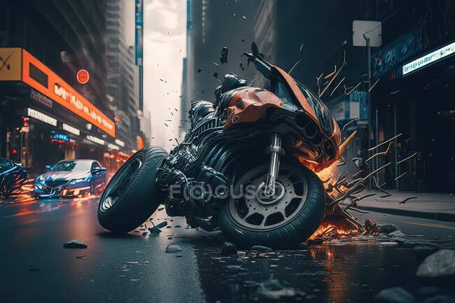 Motociclista in garage — Foto stock