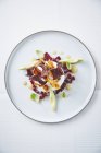 Piatto bianco con insalata sana — Foto stock