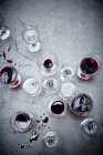 Glasses with red wine and water — Stock Photo
