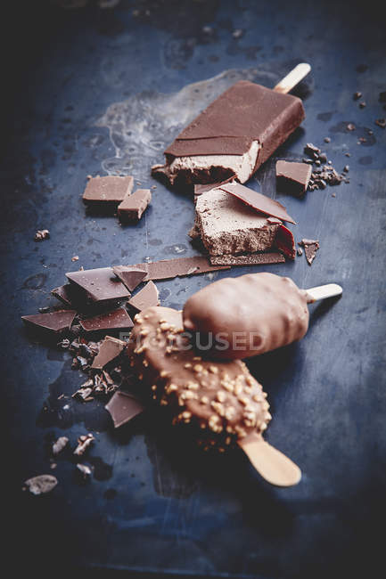 Deliziosi gelati al cioccolato — Foto stock
