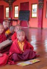 Jóvenes monjes novicios mirando a la cámara - foto de stock