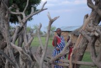 Massai in traditioneller Kleidung, Tansania — Stockfoto