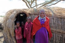 Village de la tribu maasai — Photo de stock