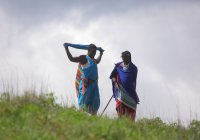 Village of maasai tribe (Ngorongoro conservation area, Tanzaniya) — Stock Photo