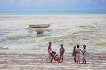 Ragazzo sulla spiaggia isola di Zanzibar — Foto stock