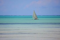 Barco en la playa Isla de Zanzíbar - foto de stock