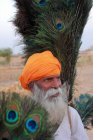 Indian man with orange turban — Stock Photo