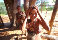 Grashoek - aldeia da tribo Bushmen — Fotografia de Stock