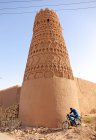 Castillo de Rayen, provincia de Kerman cerca de Bam, Irán . - foto de stock
