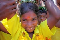 Gente local en el estado de Tamilnadu, aldea de Chidambaranathapuram - foto de stock