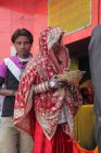 Индийская индуистская невеста крупным планом в свадебной церемонии — стоковое фото